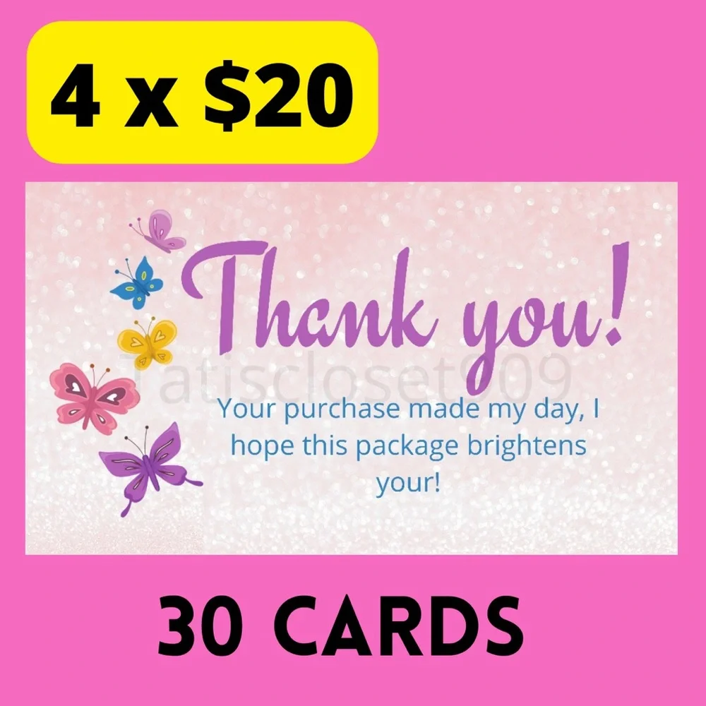 30 thank you for your purchase cards size 3.5x2